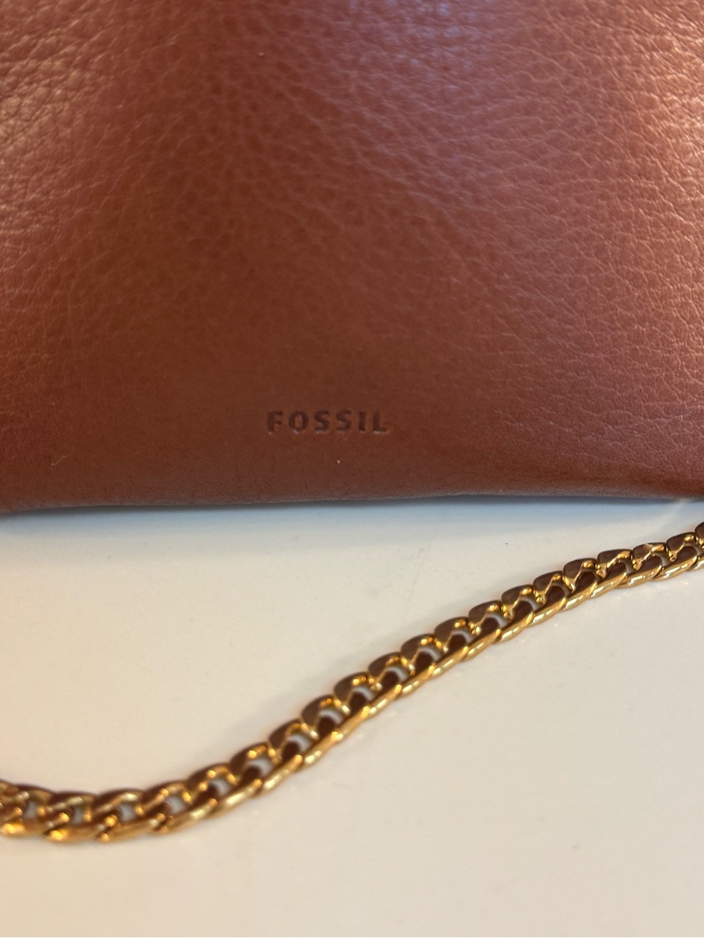 π€ NWOT FOSSIL WOMENβS HARPER LEATHER PHONE CROSSBODY BAG! - Picture 7 of 13